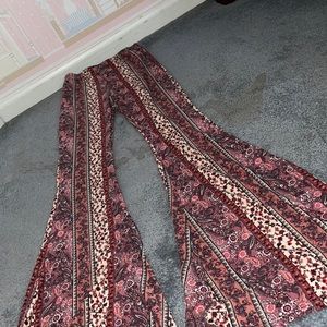 flower print flare pants